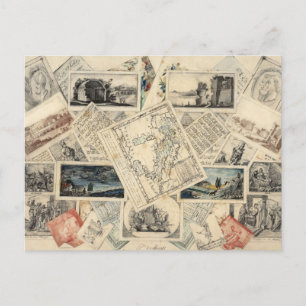 Postale Trompe l'oeil d'une carte d'Italie   P. Verburght