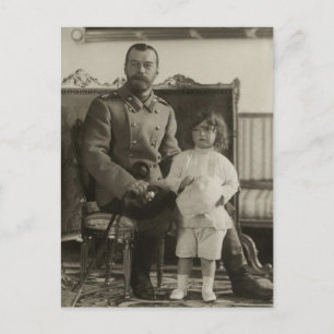 Postale Tsar Nicolas, Tsarévitch Alexis de Russie Carte po