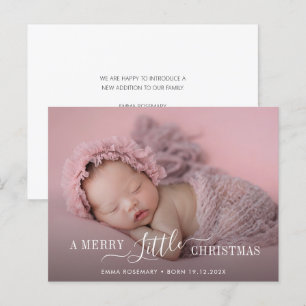 Postale typographie carte faire-part de naissance de noël