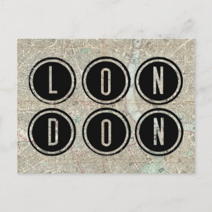 Postale Typographie de la carte de Londres