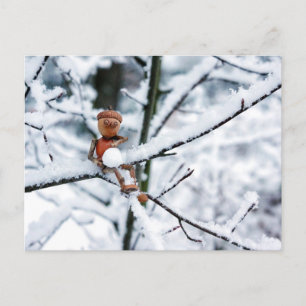 Postale Un elfe de maïs avec boule de neige - carte postal