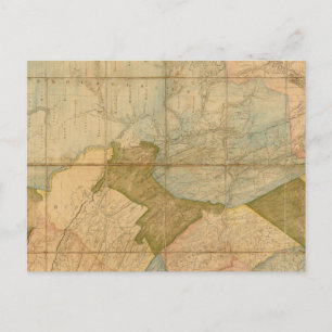 Postale Une carte de l'état de la Pennsylvanie