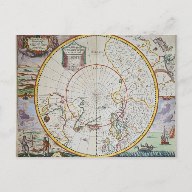 Postale Une carte du Pôle Nord (Devant)