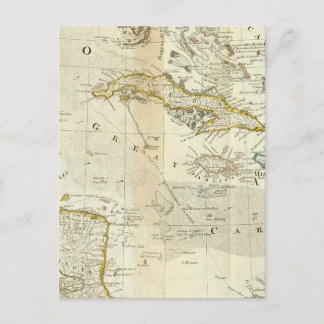 Postale Une Carte Précise De La Section Sud De L'Amérique  (Devant)