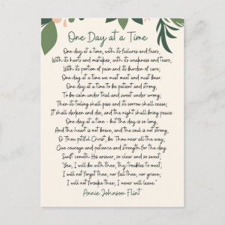 Postale Une journée à la fois Annie Johnson Flint Carte po