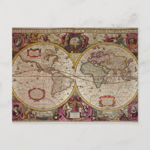 Postale Une nouvelle carte des terres et de l'eau de la Te