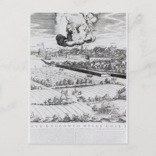 Postale Une section d'une carte de Milan, 1640