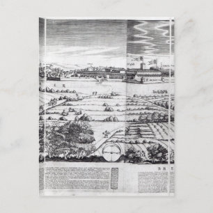 Postale Une section d'une carte de Milan, 1640