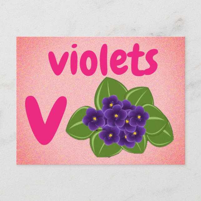 Postale v - carte flash violets (Devant)