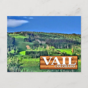 Postale Vail Colorado pittoresque panneau rustique carte p