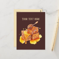Vendeurs de miel frais ajouter le texte Carte post