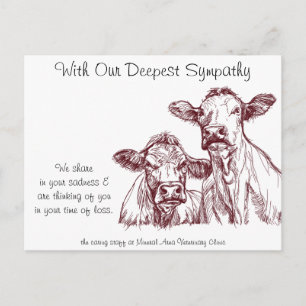 Postale Vétérinaire Carte de Sympathie Vaches bétail