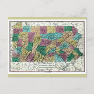 Postale Vieille carte 1829 de la Pennsylvanie