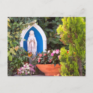 Postale Vierge Marie avec fleurs Capri Italie Carte postal