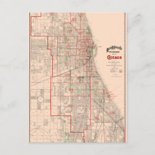 Postale Vintage vieille carte de Chicago - 1893