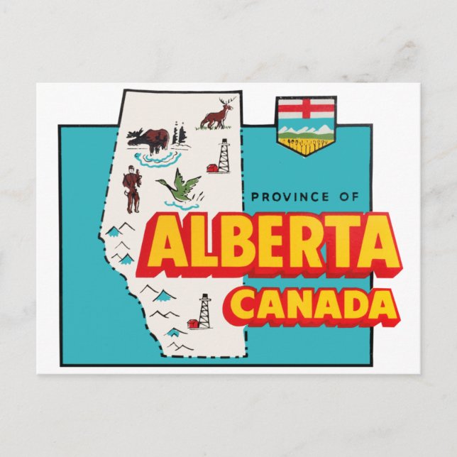 Postale Vintage voyage de carte Alberta (Devant)