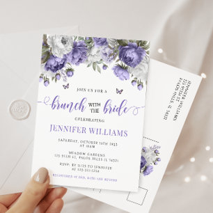 Postale Violet lavande nuptiale brunch douche carte postal