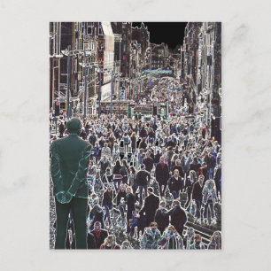 Postale Visages dans la foule Glasgow Scotland Carte posta