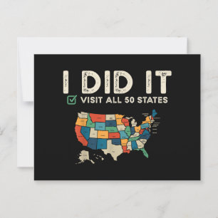 Postale Visité Tous les 50 États américains - USA Carte Vo