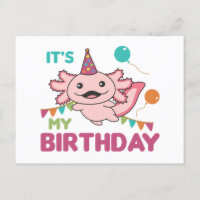 Vœux d'Axolotl C'est mon anniversaire Jolies carte