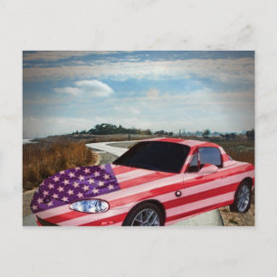 Postale Voiture de sport peint aux États-Unis, carte posta