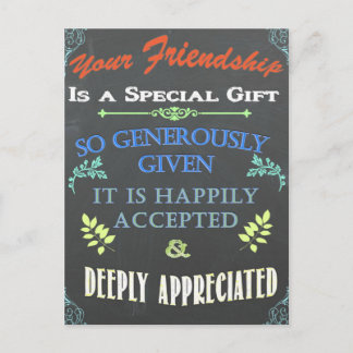 Postale Votre Carte Chalkboard d'amitié