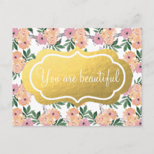 Postale Vous êtes belle carte de motif floral