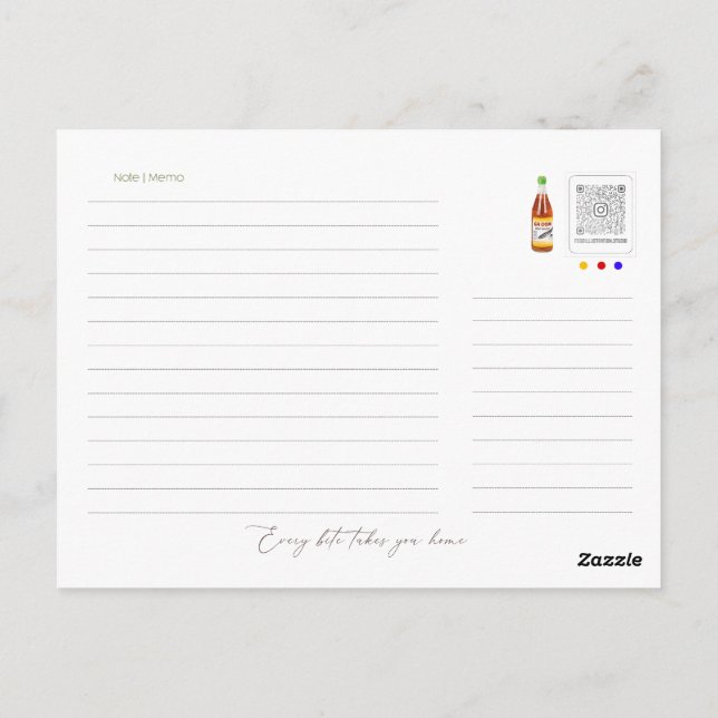 Postale Vous êtes ma carte ca phe sua daddy (Dos)