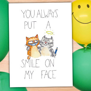 Postale VOUS METTEZ UN SOURIRE SUR MON VISAGE carte postal