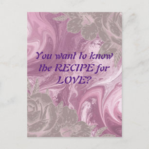 Postale Vous voulez connaître la recette LOVE Marble Carte
