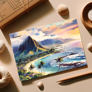 Postale Voyage haut acheter Plage Carte vintage Hawaii Car