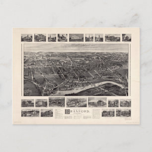 Postale Vue de l'oiseau Carte de Branford Connecticut (190