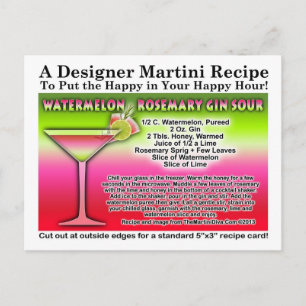 POSTALE WATERMELON ROSEMARY GIN SOUR COCKTAIL CARTE DE REC