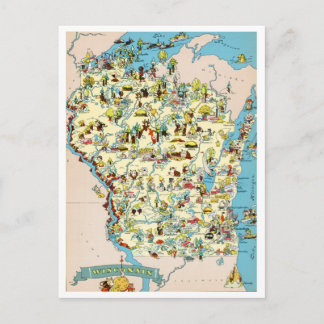 Postale Wisconsin Funny Carte Vintage