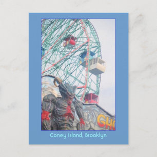 Postale Wonder Wheel with Demon (Coney Is., NY) carte post