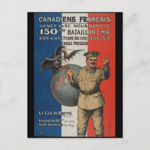 Postale WW1 carte collectrice 1914 CANADA PROPAGANDA