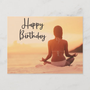 Postale Yoga Bonne carte d'anniversaire