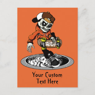 Postale Zombie Skater - texte personnalisé et carte postal