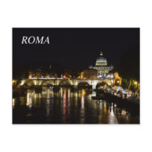 Postard of Rome at night