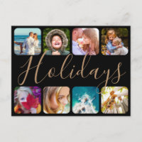 Postcard 8 Photo Holidays Rounded Template