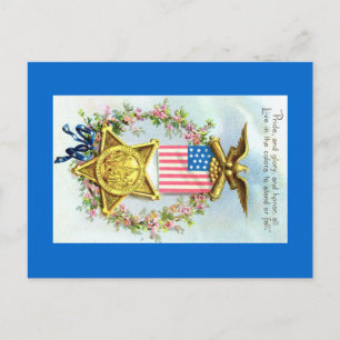 Postcard - American Flag Star Eagle