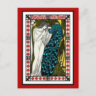 Postcard: Art Nouveau Peacock Artwork - The Kiss Postcard