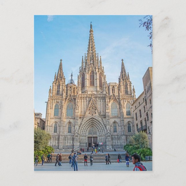 Postcard Barcelona Cathedral, Spain (Front)