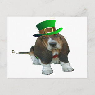 Postcard Basset Hound Happy StPatrick's Day