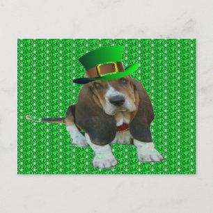 Postcard Basset Hound Happy StPatrick's Day