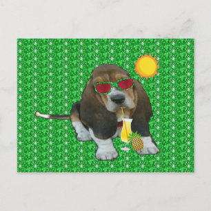 Postcard Basset Hound Sheldon Summer Time