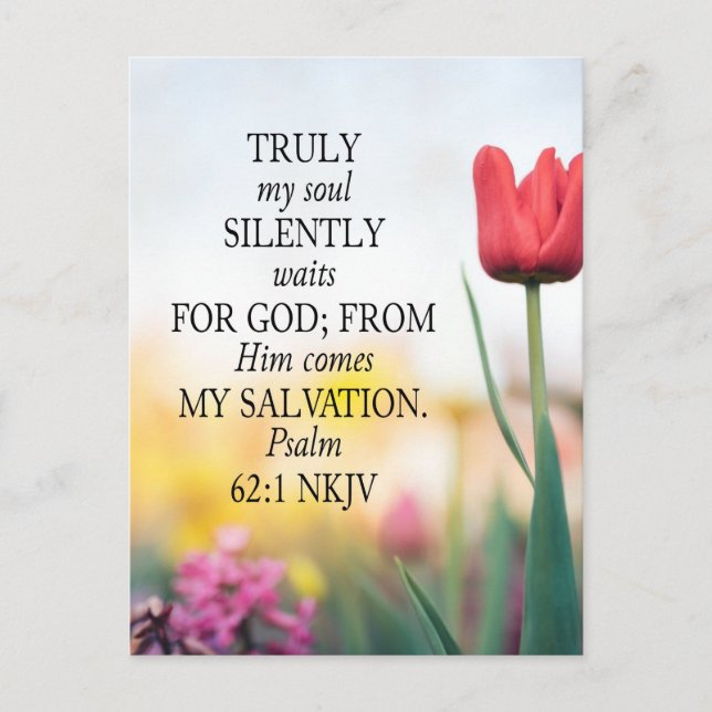 Postcard-Bible Memory Verse Card for Psalm 62:1 (Front)