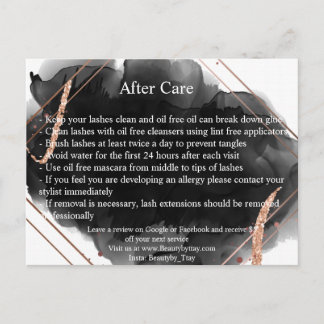 Postcard black and rose gold with pink font