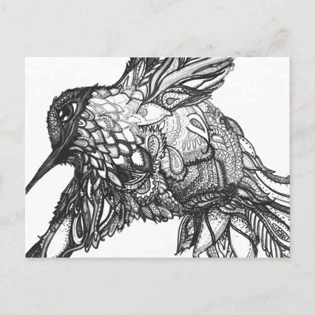 Postcard, Black and White Art Great for Colouring Postcard (Front)