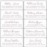 Postcard Blue Calligraphy Guest Address Labels<br><div class="desc">Easy to personalize, names and addresses / individual wedding address label stickers for guests in a 2 x 0.8 inch size suitable for postcards! These chic, modern and simple wedding address labels feature your wedding guest names in burgundy elegant handwritten script calligraphy and stylish typography on a white background. Simply...</div>